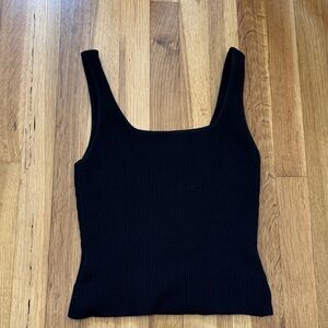 aritzia sculpt knit tank Black Ribbed babaton